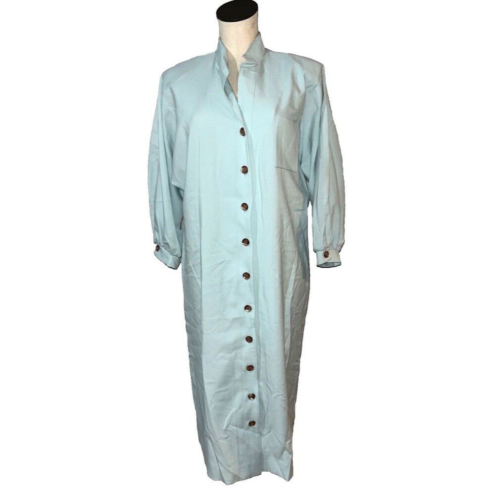 Hal Hardin Vintage Women's Crepe Midi Shirtdress size 16 Old Money Romantic